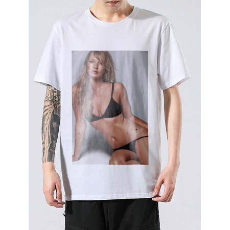 Tricou Kate Ann Moss în lenjerie de bumbac